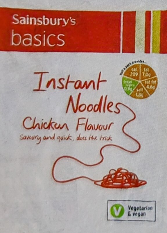 Sainsbury's Basics Instant Noodles / Chicken Flavour